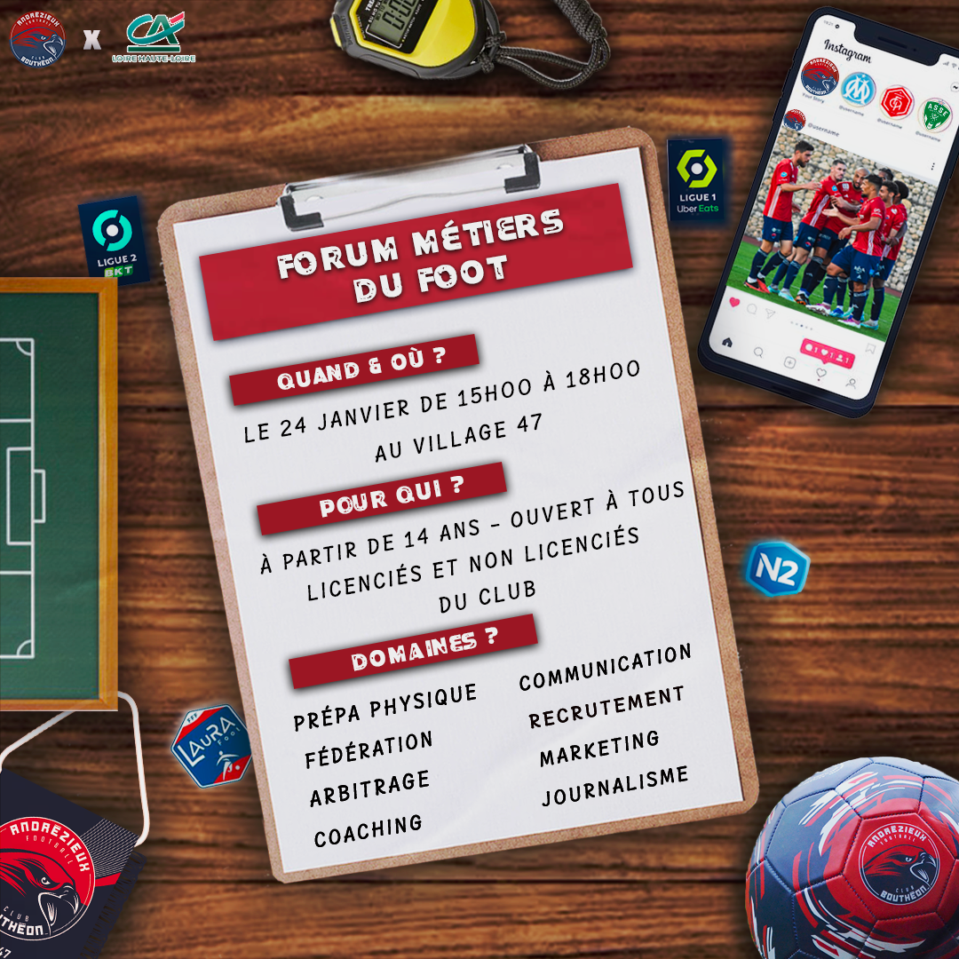 forum des métiers du foot le 24 janvier